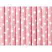 Picture of PAPER STRAWS DOTTED PINK 19.5CM
